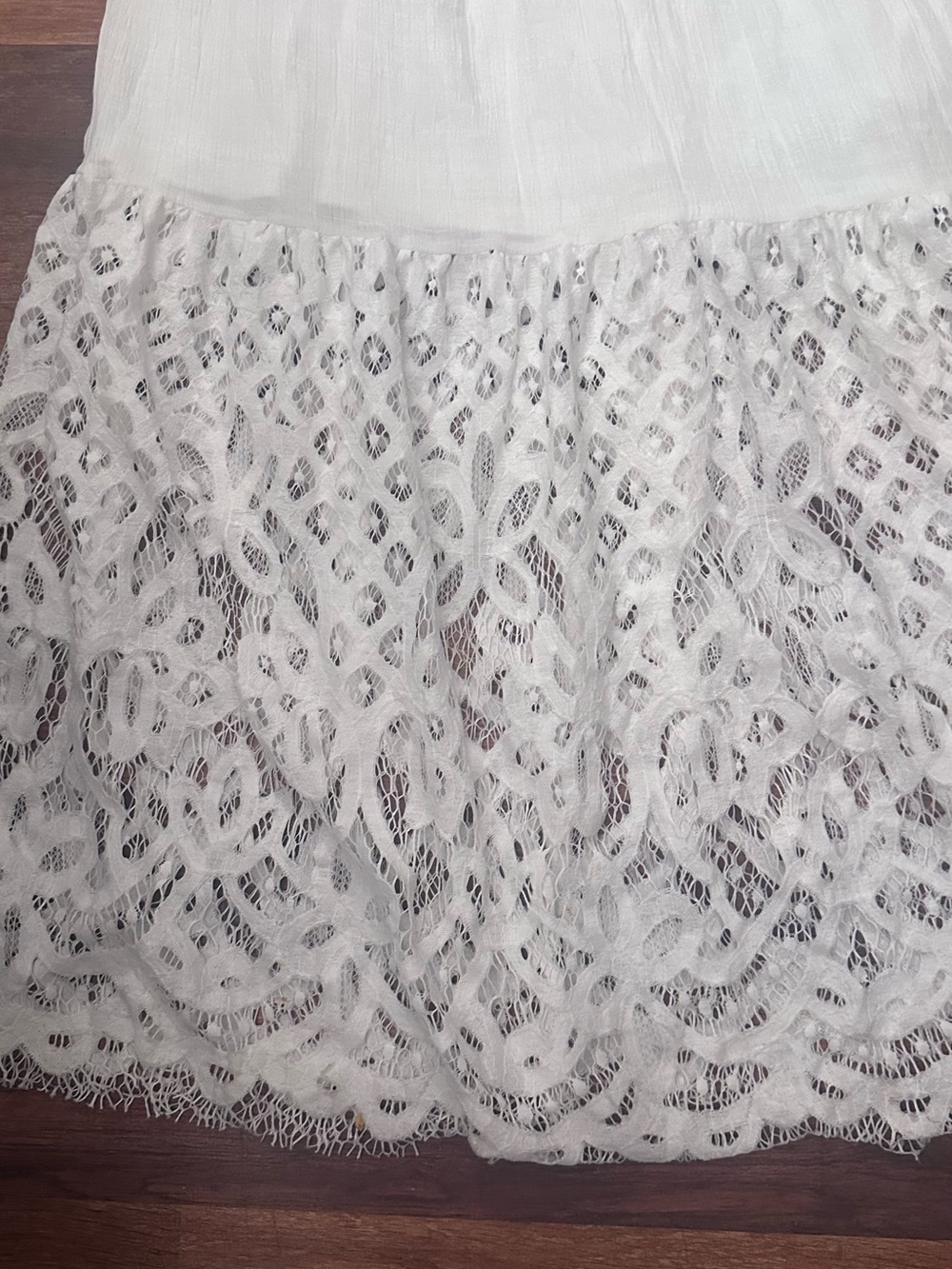 J Cee Woman”s White Lace-Trim Dress Size L Elegant Summer Bohemian Romantic - Picture 6 of 11